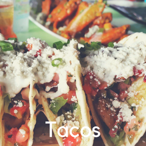 Three tacos on a plate