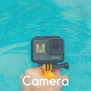 A go pro camera pointed at the water