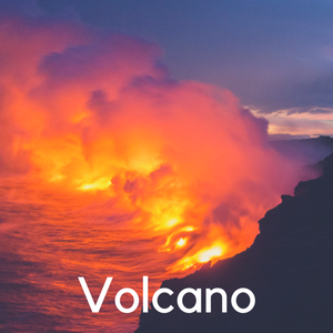 A volcano erupting